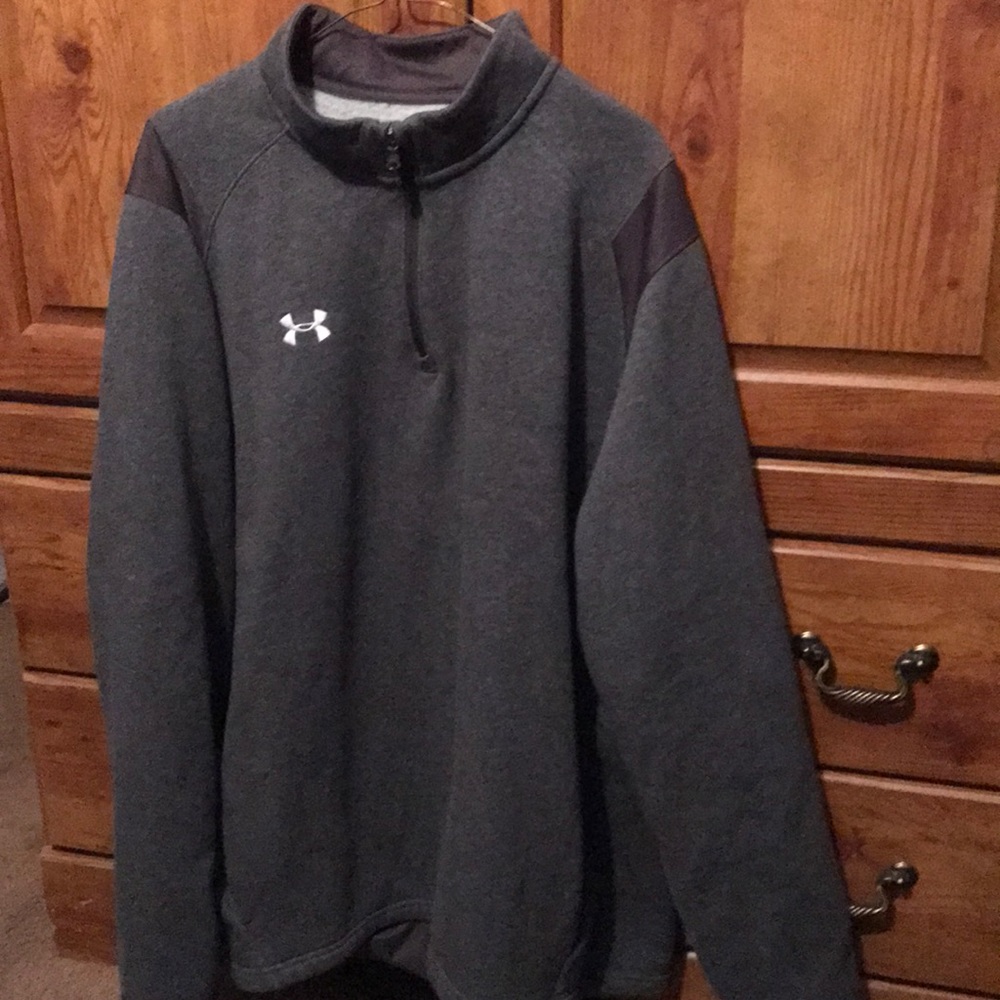 Under armour grey fleece 1/4 zip grey